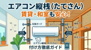 アイキャッチ画像-賃貸・和室も安心！エアコン縦桟（たてさん）の付け方徹底ガイド