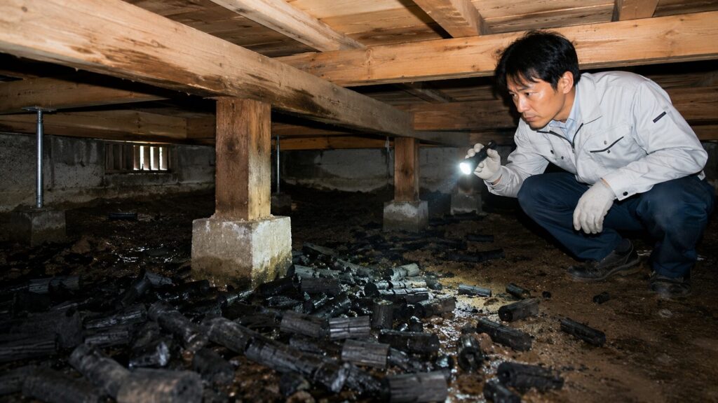 床下に竹炭を敷く前に湿気やカビのリスクを確認する住宅点検