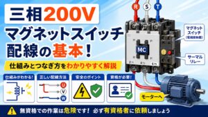 アイキャッチ画像-三相200Vマグネットスイッチ配線の基本！仕組みと危険なDIY