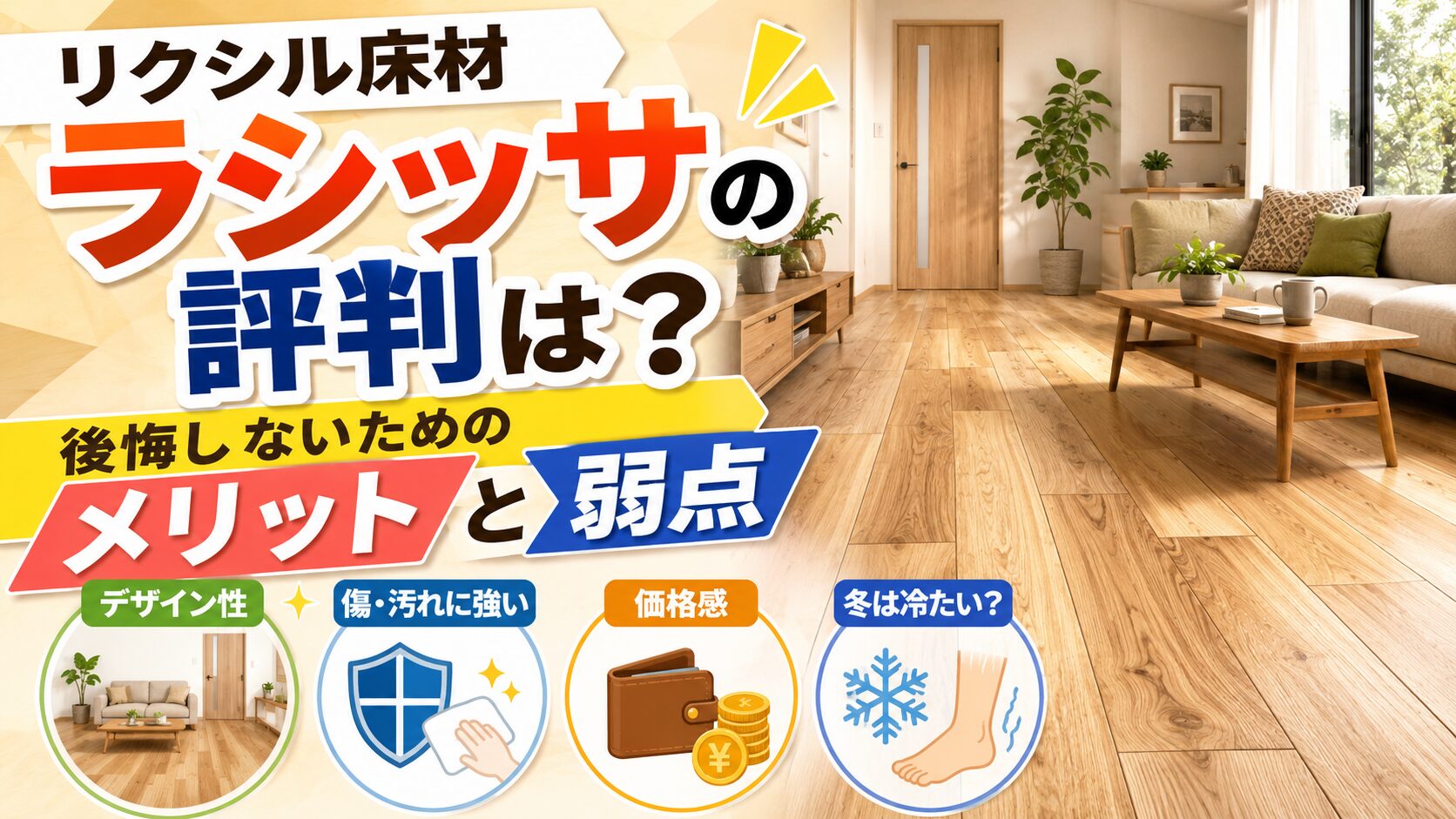 リクシル床材ラシッサの評判は？後悔しないためのメリットと弱点