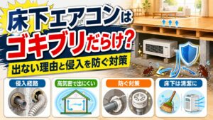 床下エアコンはゴキブリだらけ？出ない理由と侵入を防ぐ対策