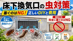 床下換気口の虫対策はどうする？塞ぐのはNG！正しいDIYと費用