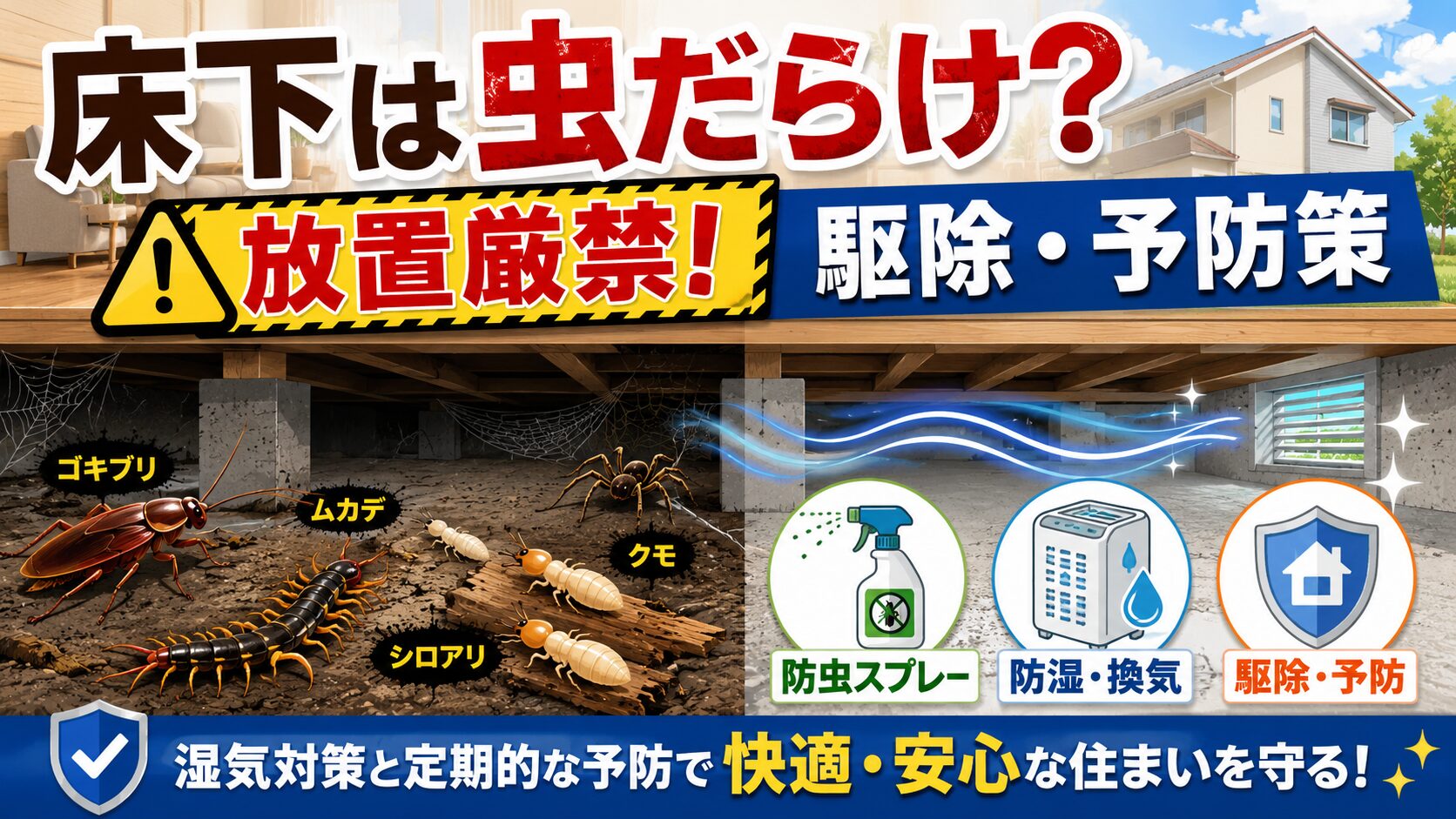 床下は虫だらけ？放置厳禁の理由とプロが教える駆除・予防策