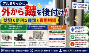 アルミサッシに外から鍵を後付け！防犯＆便利な種類と費用相場