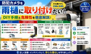 防犯カメラを雨樋に取り付けたい！穴を開けないDIY手順と危険性