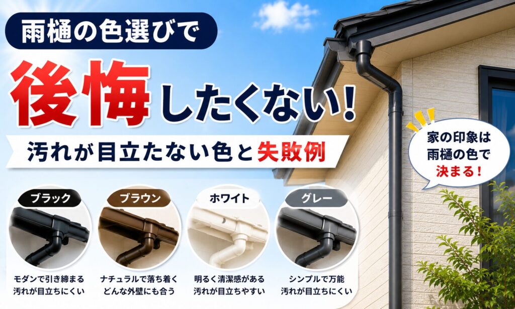 雨樋の色選びで後悔したくない！汚れが目立たない色と失敗例
