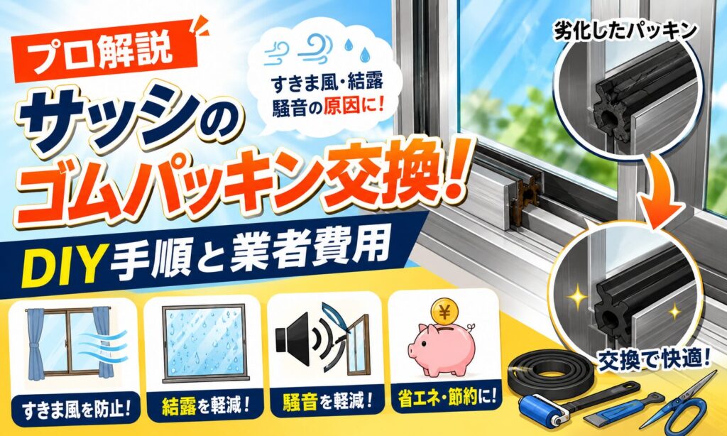 プロ解説】サッシのゴムパッキン交換！DIY手順と業者費用