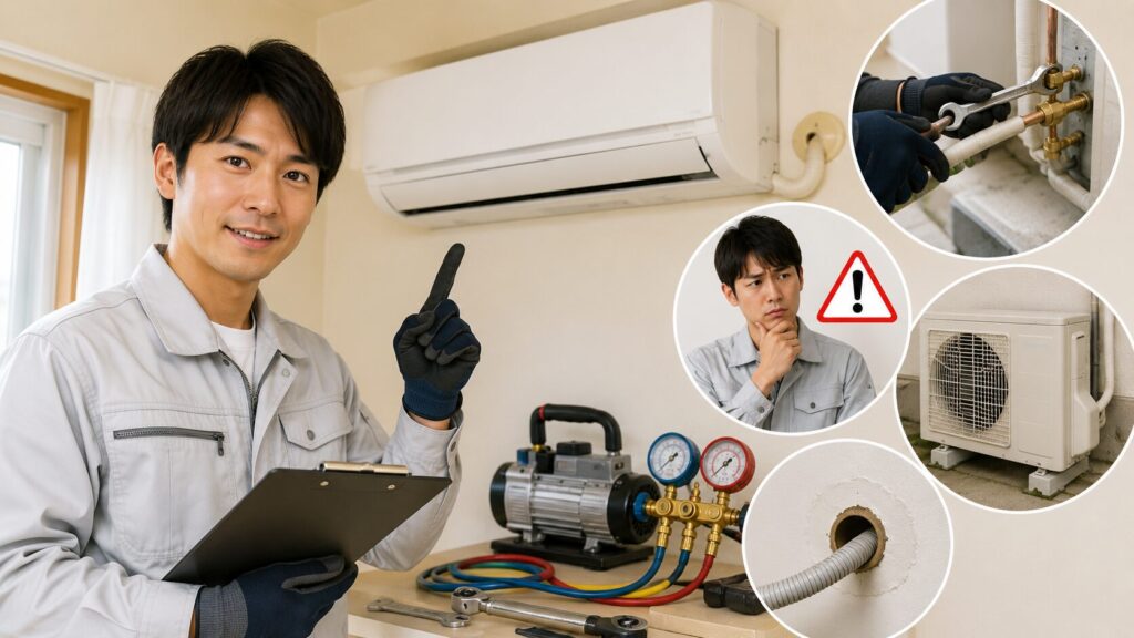 エアコン取り付けを自分で行う手順と重大なリスクを解説