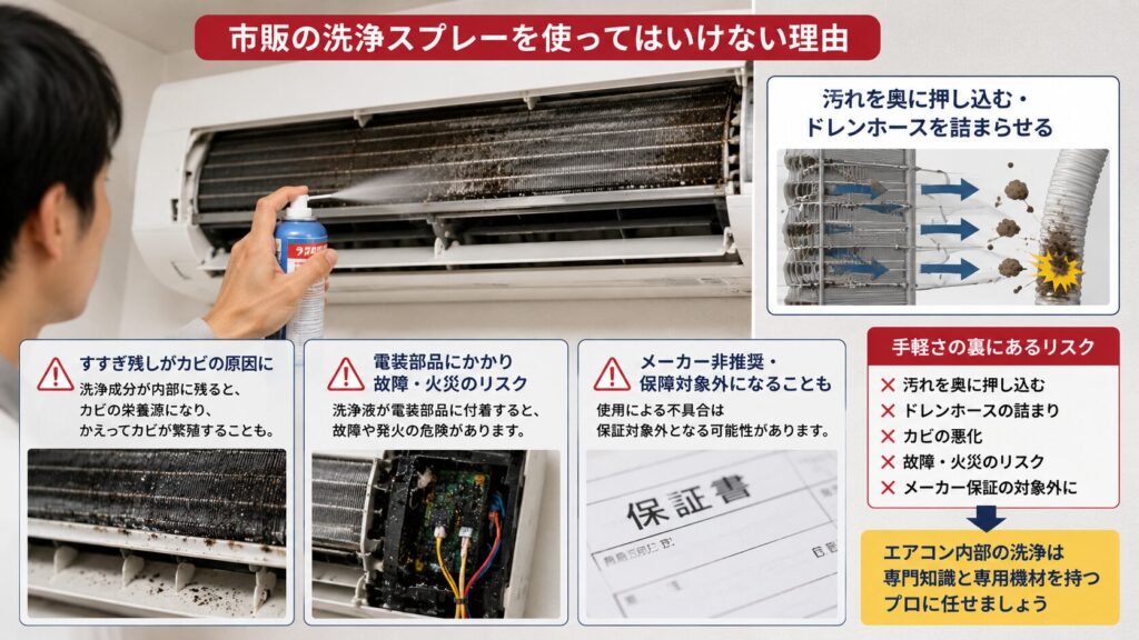 市販の洗浄スプレーを使ってはいけない理由