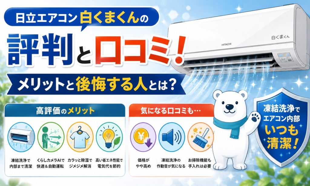 日立エアコン白くまくんの評判と口コミ！メリットと後悔する人