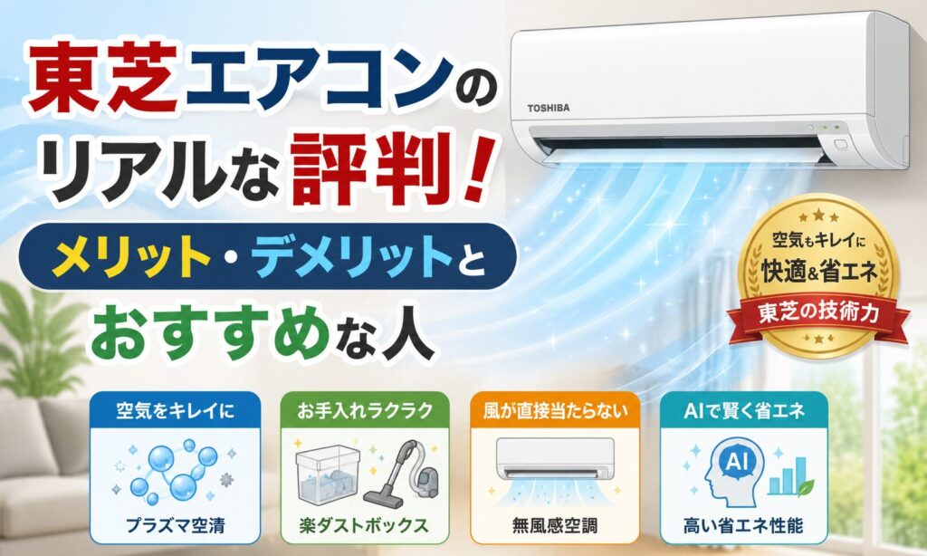 東芝エアコンのリアルな評判！メリット・デメリットとおすすめな人