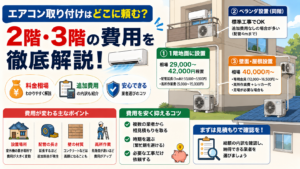 2階のエアコン取り付け費用は室外機で決まる！場所別の相場を解説