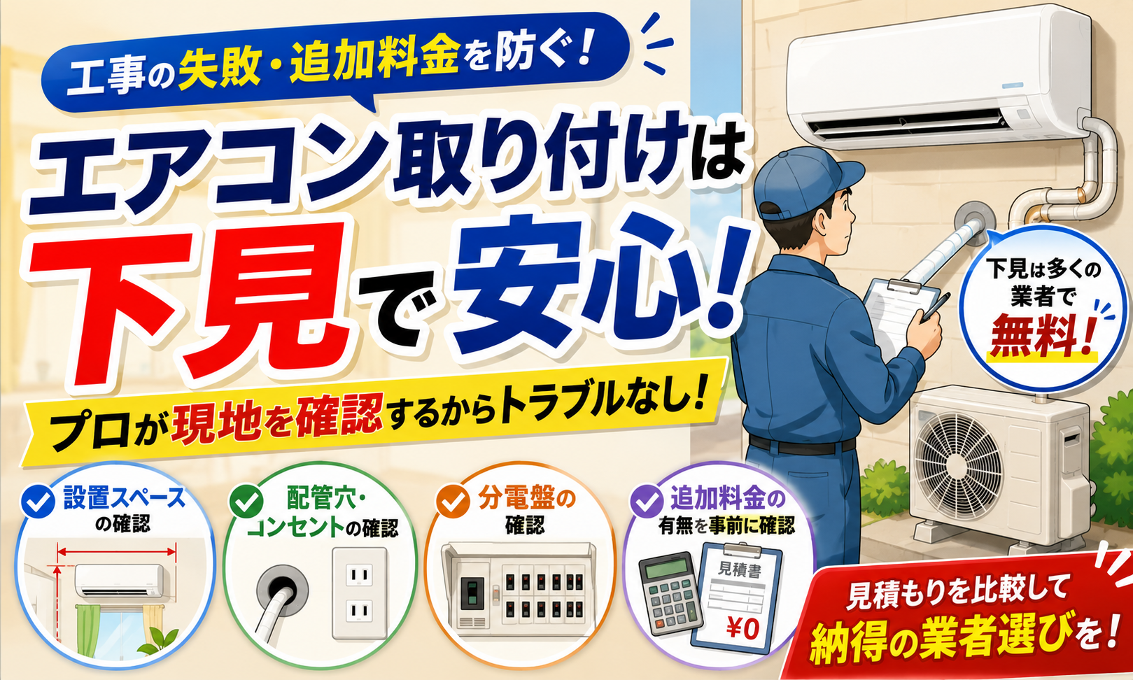 エアコン取り付けで下見が必要なケースとは？失敗を防ぐ事前準備