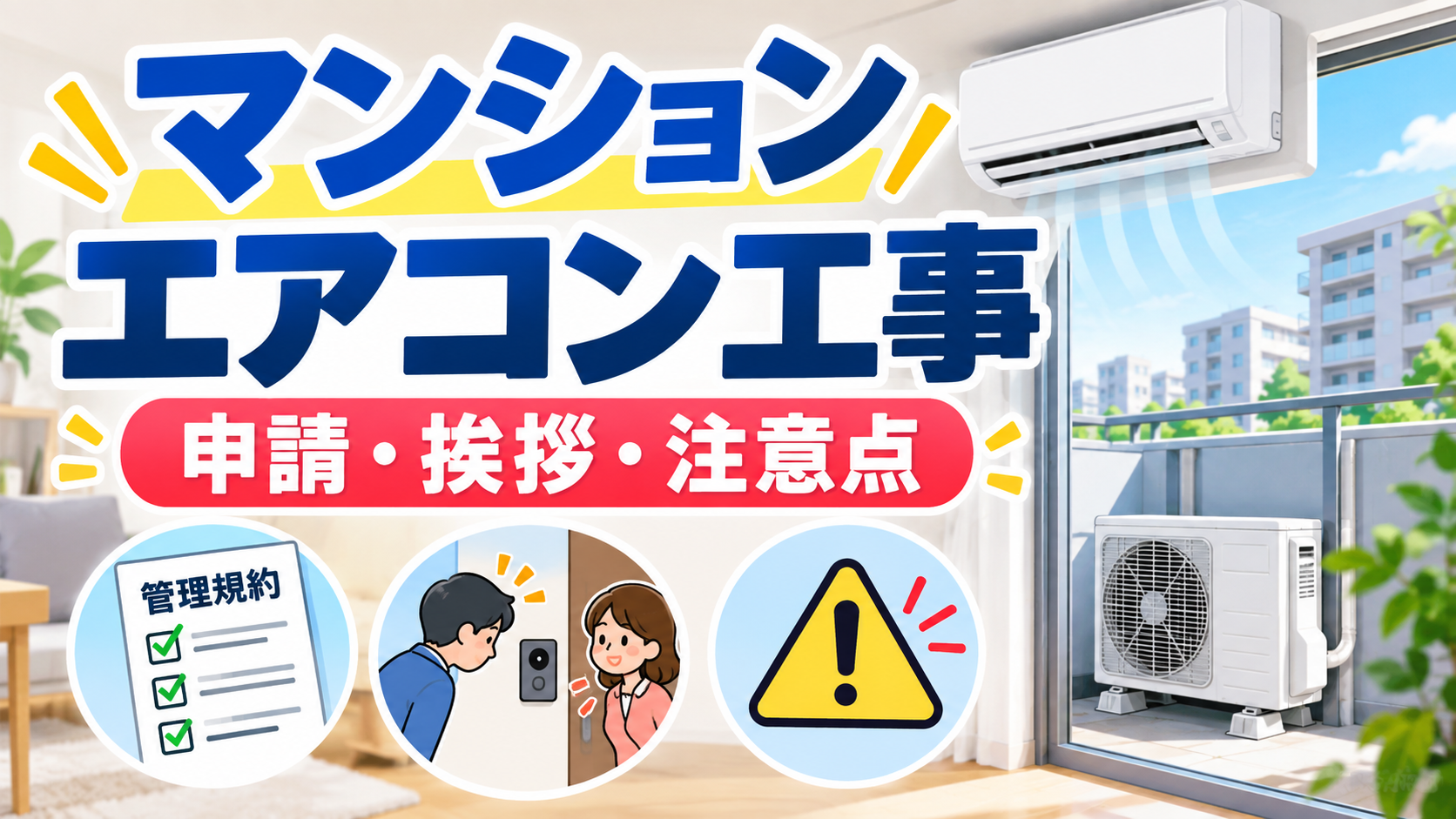 マンションのエアコン工事はどこまで申請が必要？トラブル防止ガイド
