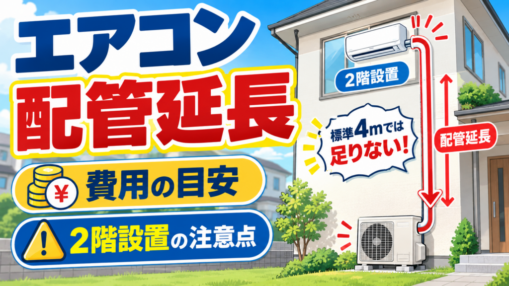 エアコン取り付けの配管延長費用はいくら？2階設置の注意点も解説