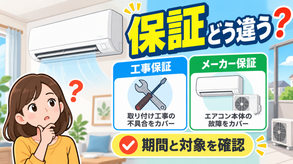 エアコン取り付けの保証はどう選ぶ？失敗しない期間と確認点