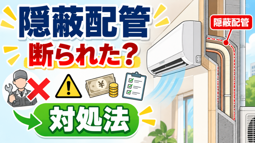 エアコン取り付けで隠蔽配管と言われたら！原因と対処法まとめ