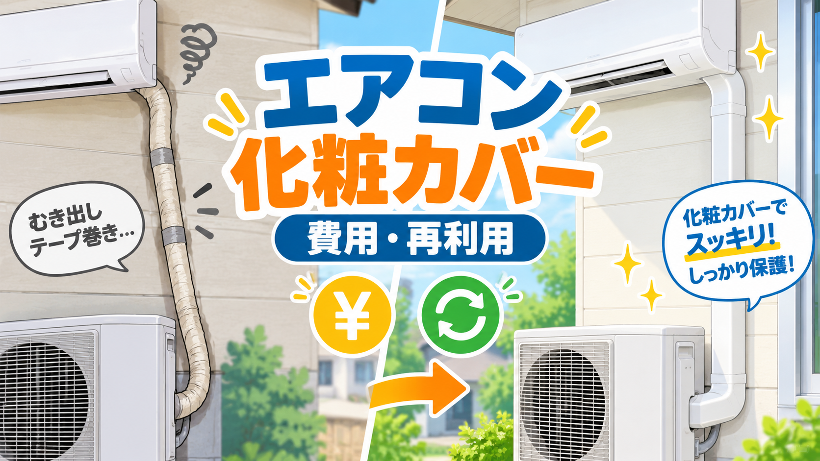 エアコン取り付けで化粧カバーは必要？費用相場と再利用の条件